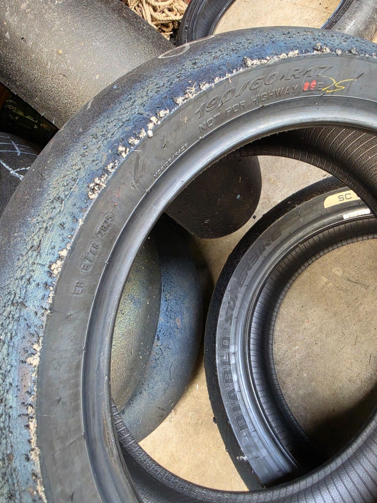 Pirelli Diablo Superbike SC0 190/60-17 Used BSB Scrub Motorcycle Tyre - SR15