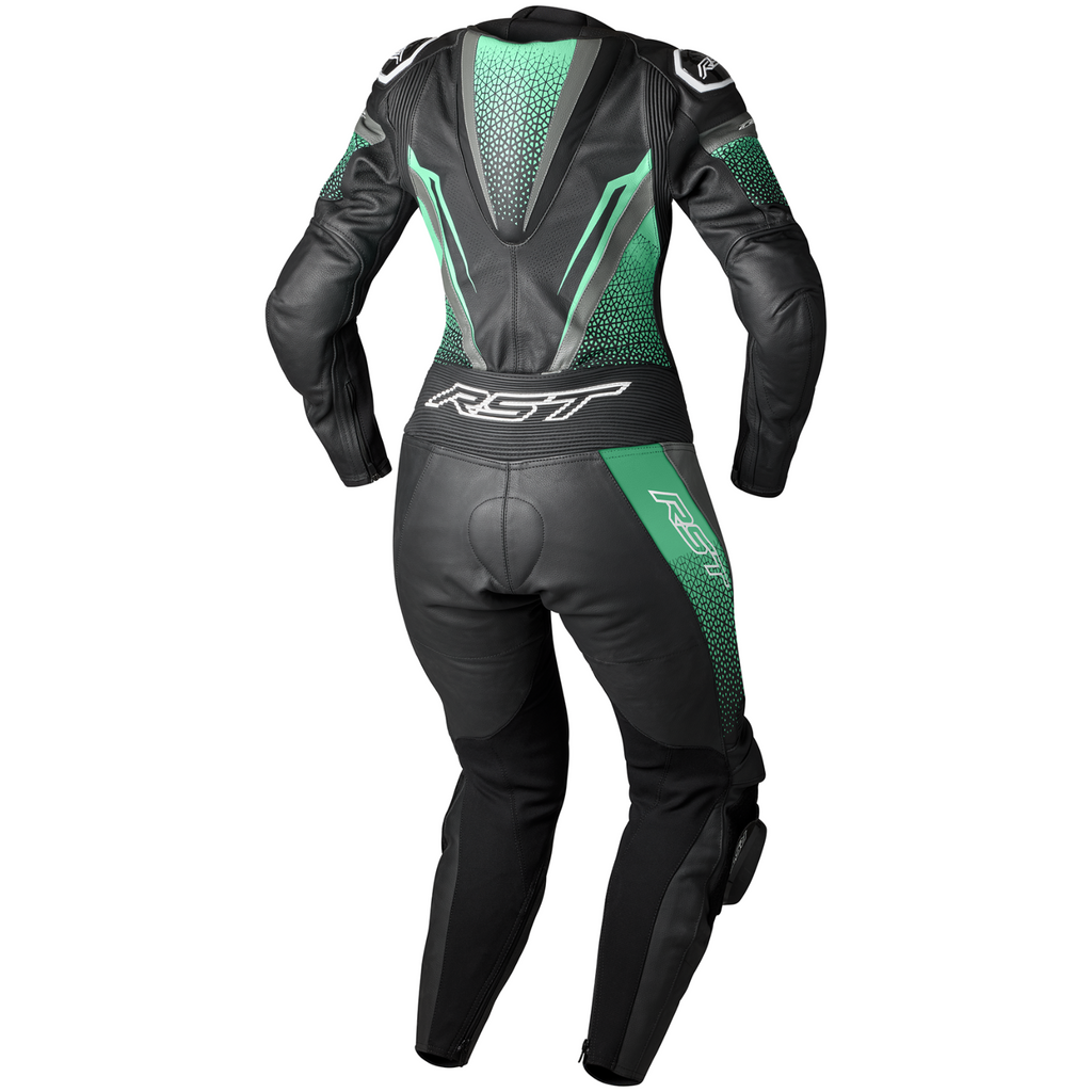 RST Ladies TracTech Evo 5 CE AAA Leather Motorcycle Motorbike Race Suit Aqua Blk