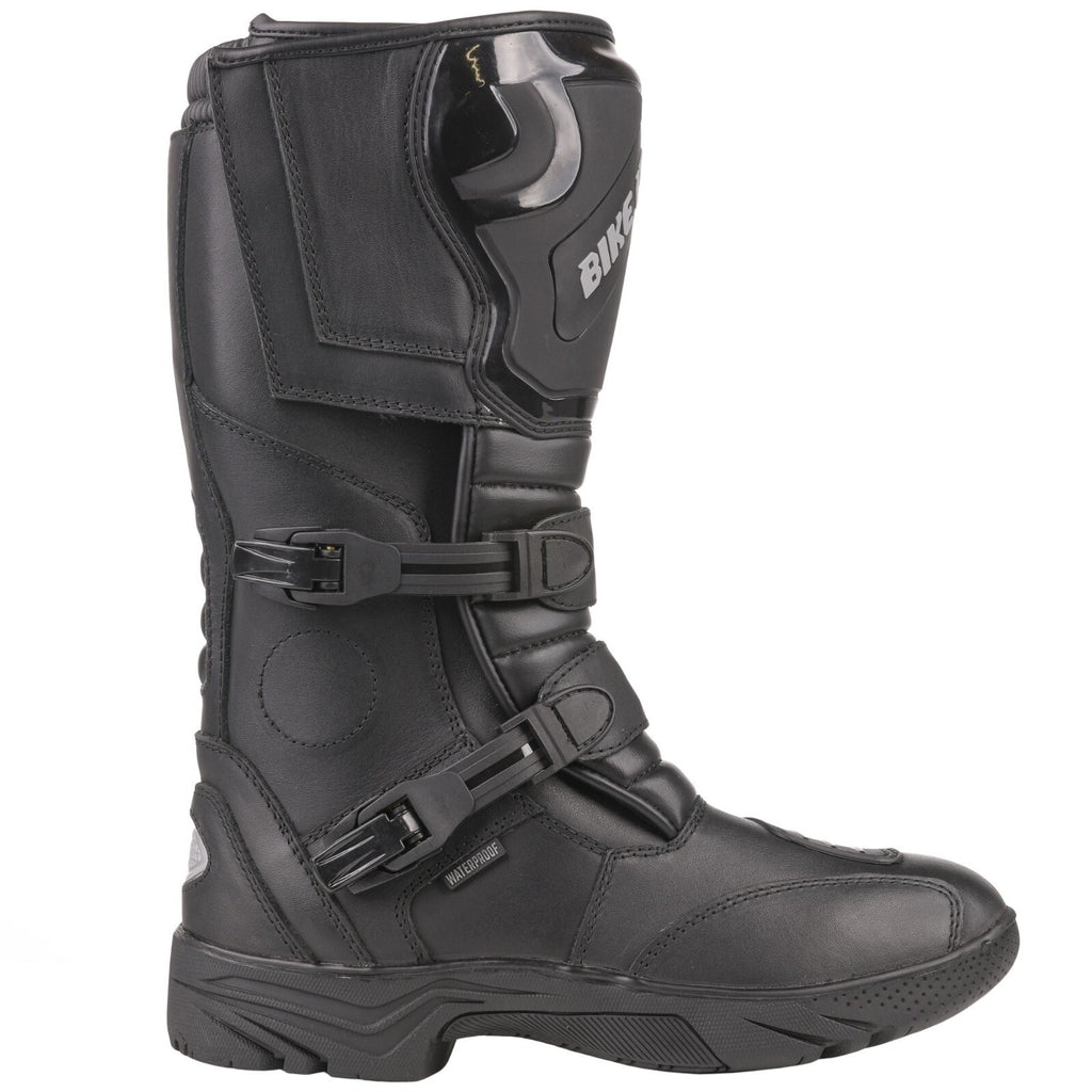 Bike It Triple-Black Motorcycle Motorbike Waterproof Adventure Style Boots Black