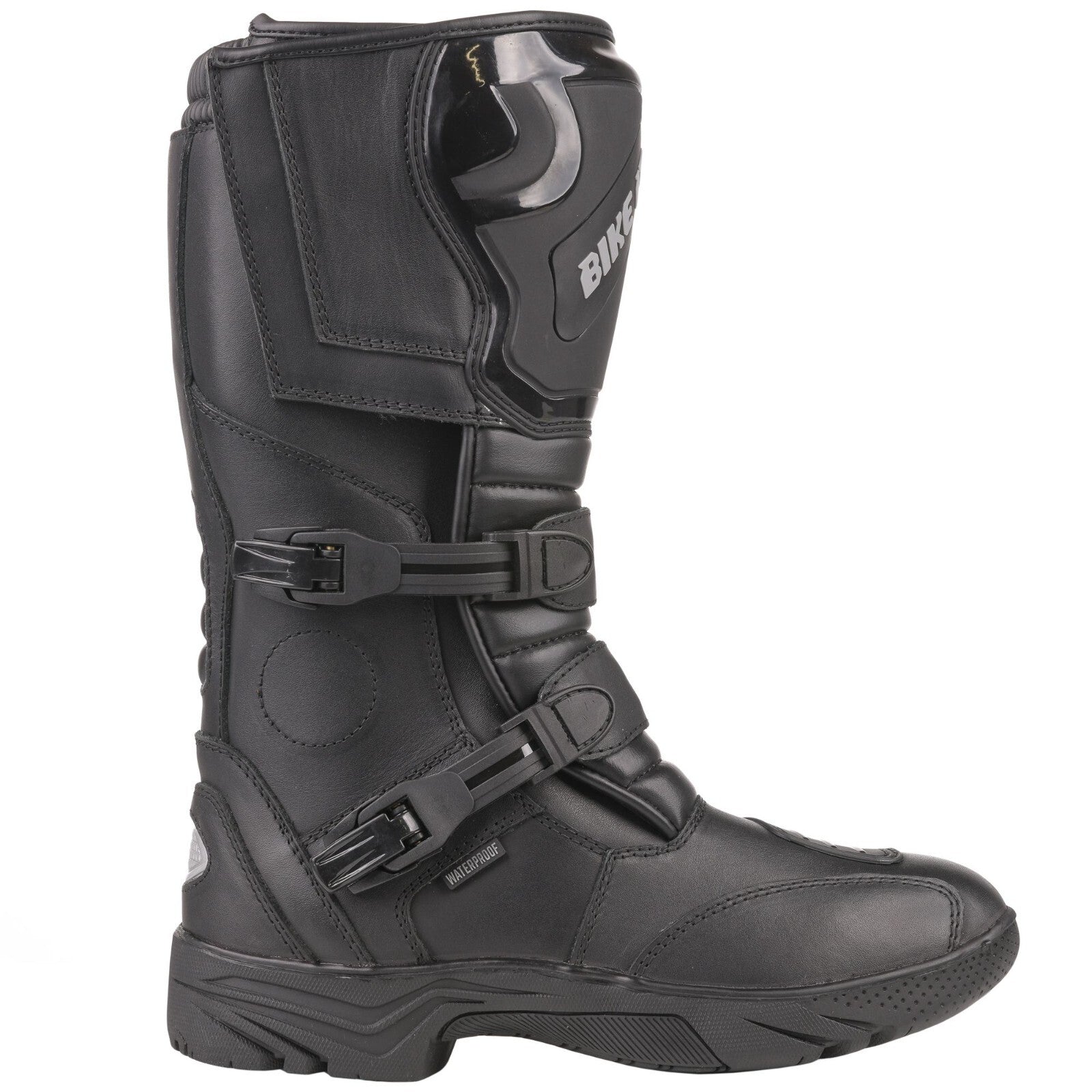 Bike It Triple-Black Motorcycle Motorbike Waterproof Adventure Style Boots Black