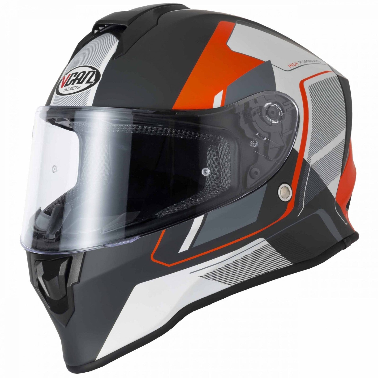 VCAN V151 Full Face Pulsar Orange ACU Gold Motorcycle Motorbike Helmet Black Org