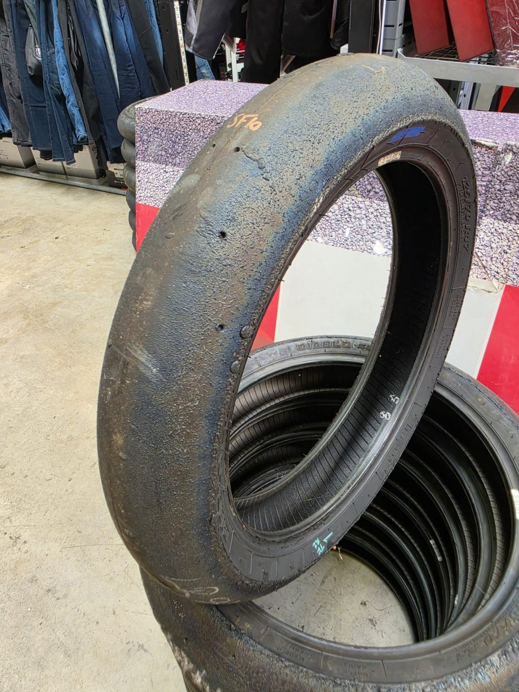 Pirelli Diablo Superbike SC1 125/70-17 Used BSB Scrub Motorcycle Tyre - SF10