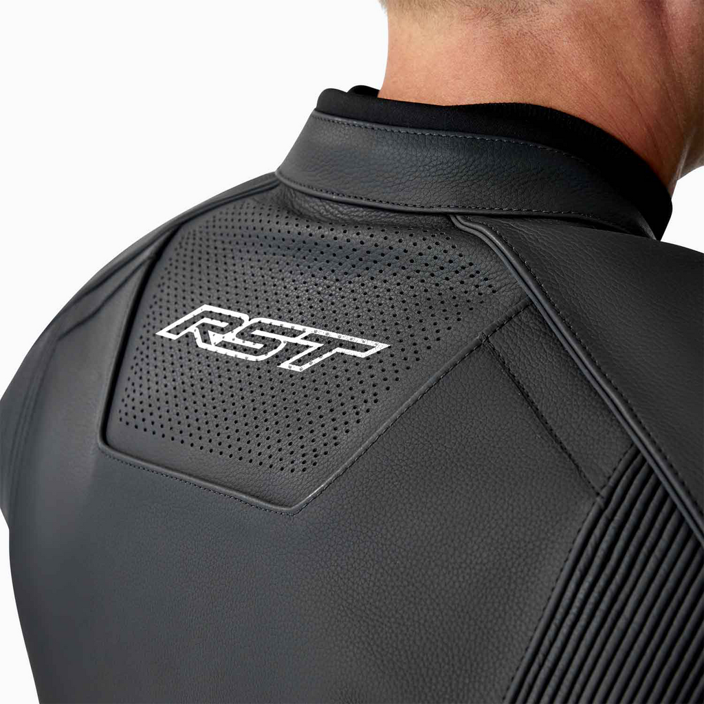 RST S1 D30 CE AAA Leather Motorcycle Motorbike Sports Jacket - Black White
