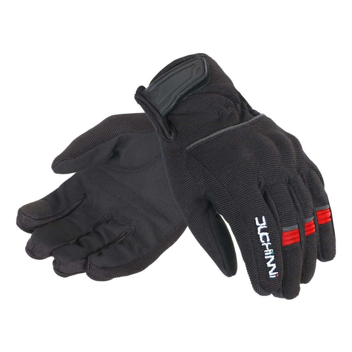 Duchinni Pit Kids Armoured CE Approved Motorcycle Motorbike Gloves - Black Red
