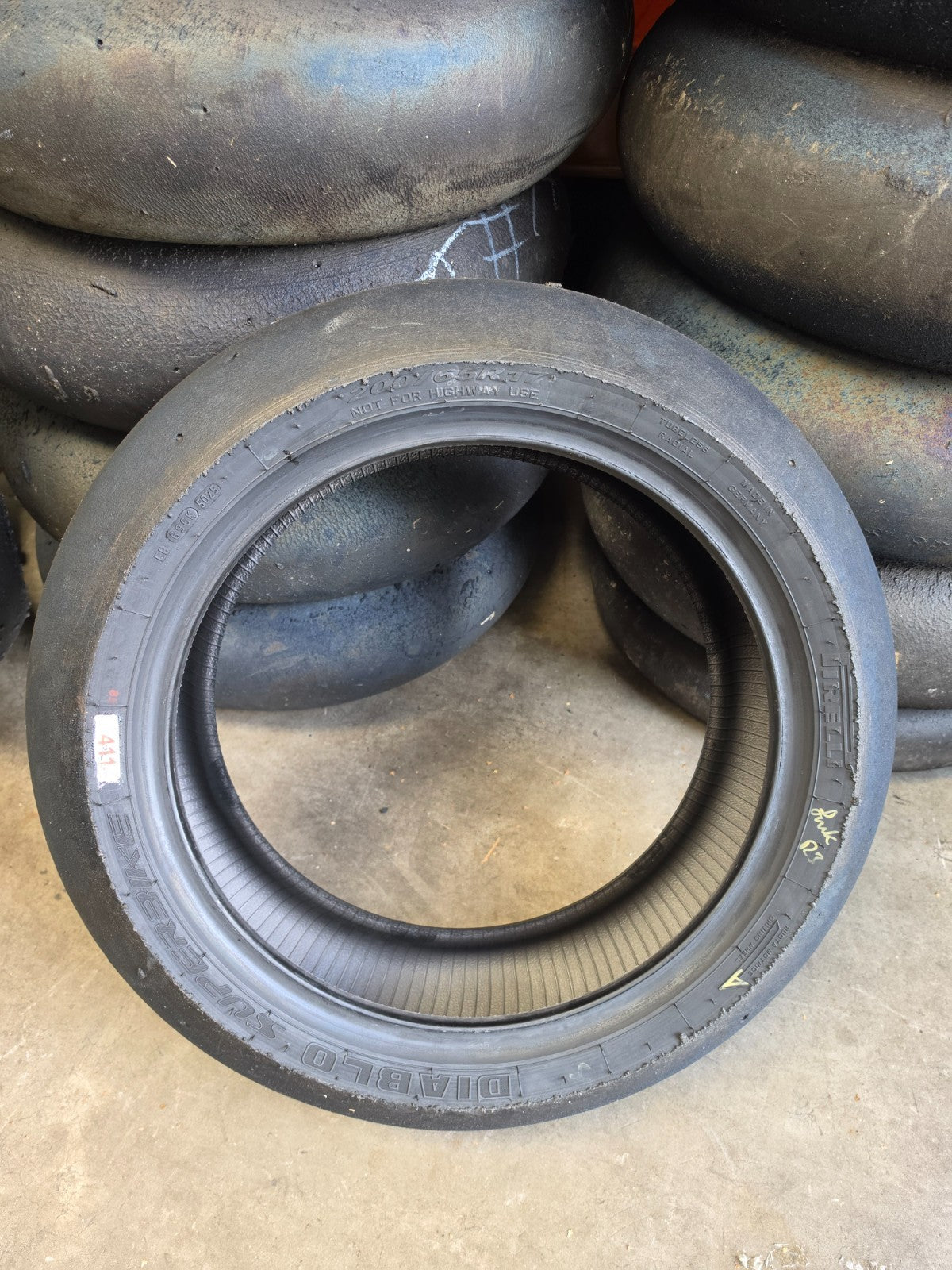 Pirelli Diablo Superbike SC1 200/60-17 Used BSB Scrub Motorcycle Tyre - RS2