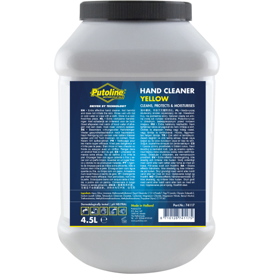 Putoline Skin Friendly Effective Hand Cleaner Yellow 4.5L Pot (800 Washes) 74117