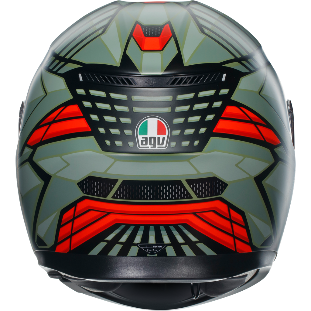 AGV K3 Decept Matt Black Green Red ECE2206 Full Face Motorcycle Motorbike Helmet