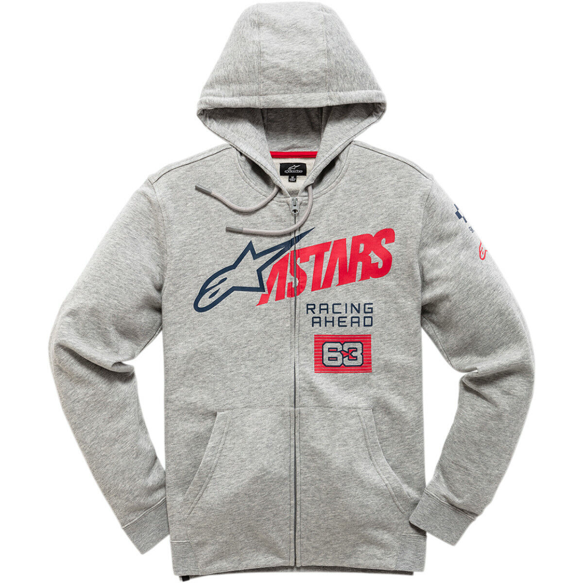 Alpinestars Title Zip Front Hoodie Casual Racing Hoodie - Grey Heather