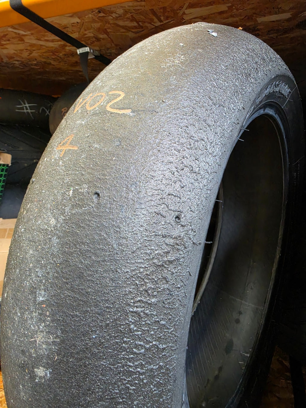 Bridgestone Racing Battlax V02 medium Part worn Rear Racing Slick 200/660- 17
