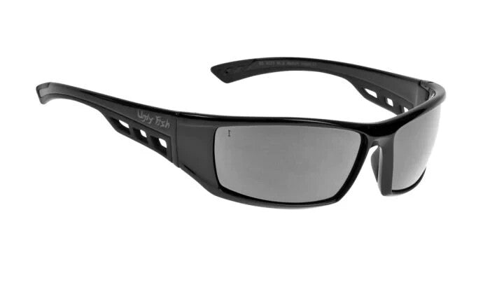 Ugly Fish RS4077 Motorcycle Motorbike Sunglasses - Matt Black Frame/Silver Lens