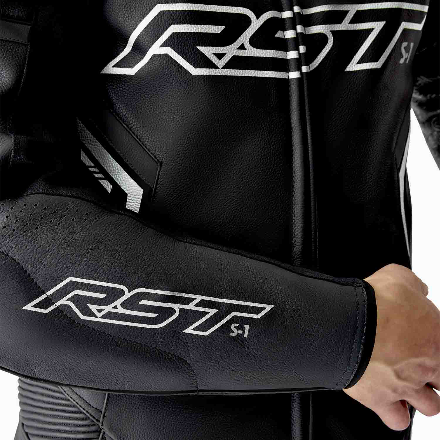 RST S1 D3O CE AAA Rated Leather Motorcycle Motorbike Race 1 Pc Suit Black White