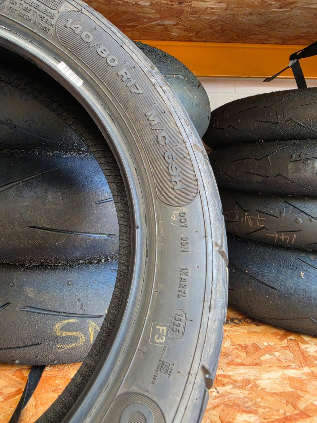 CEAT Gripp Rad Steel RE 140/80-17 part worn tyre
