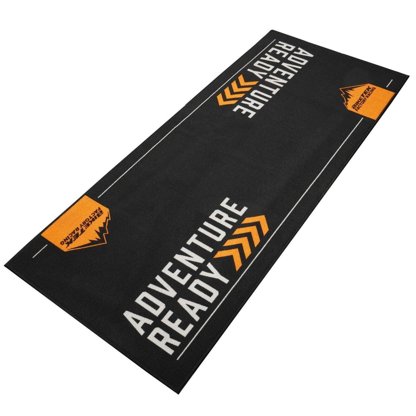 Bike Tek Adventure Orange Motorcycle Motorbike Workshop Garage Mat 190x80cm
