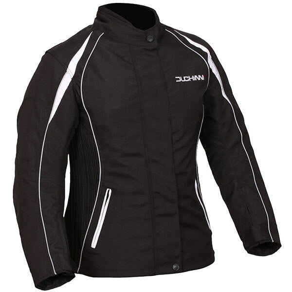 Duchinni Ladies Vienna Motorcycle Motorbike Waterproof Textile Jacket Blk White