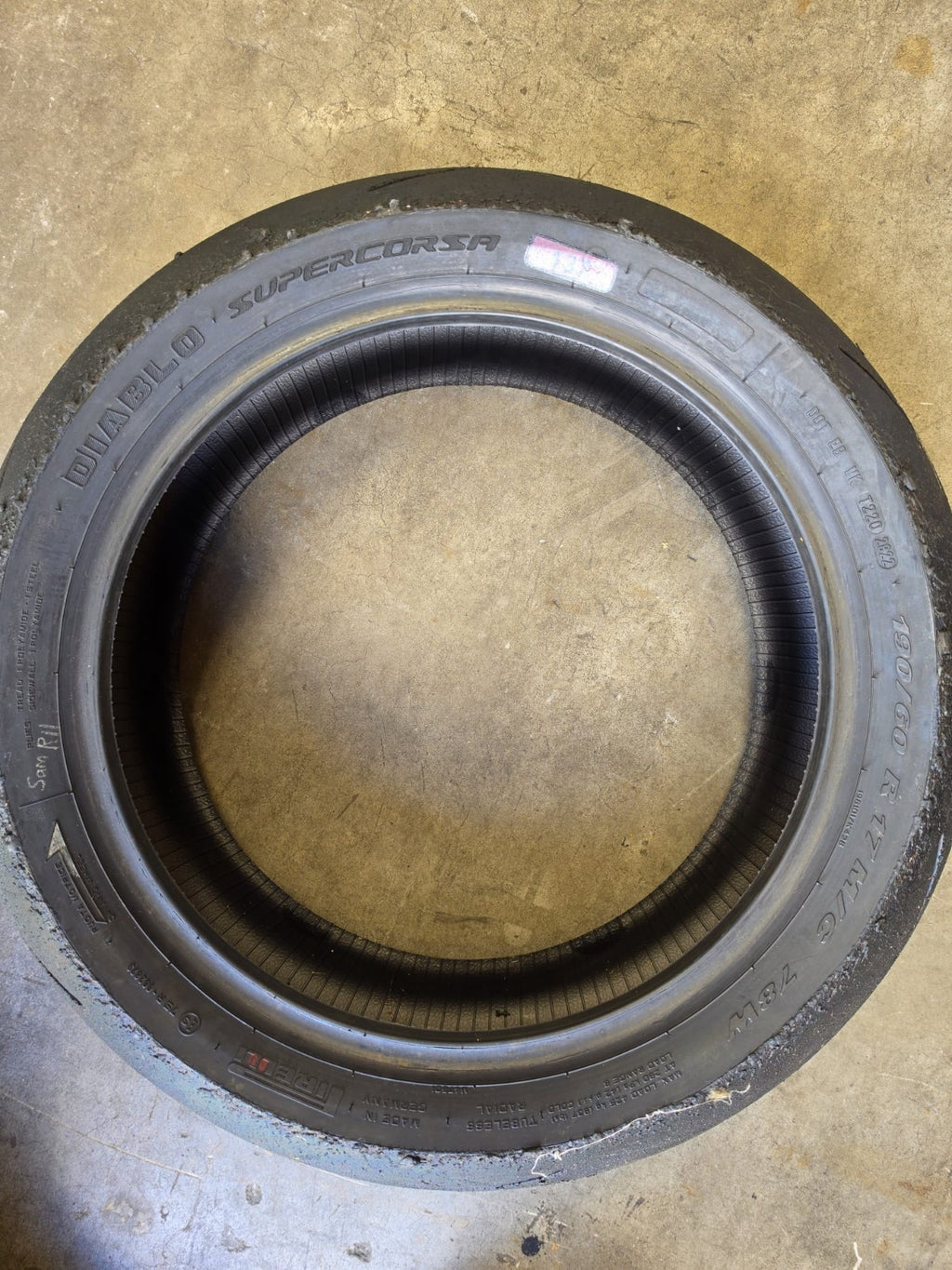Pirelli Diablo Supercorsa Rear 190/60-17 Part Worn BSB Scub Motorcycle Tyre