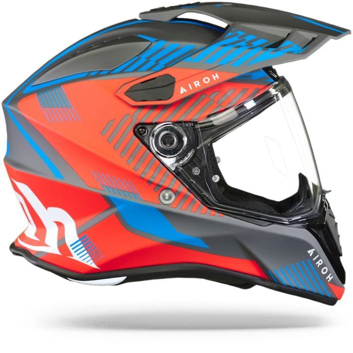 Airoh Commander Adventure ACU Gold Motorcycle Motorbike Helmet Matt Red Blue
