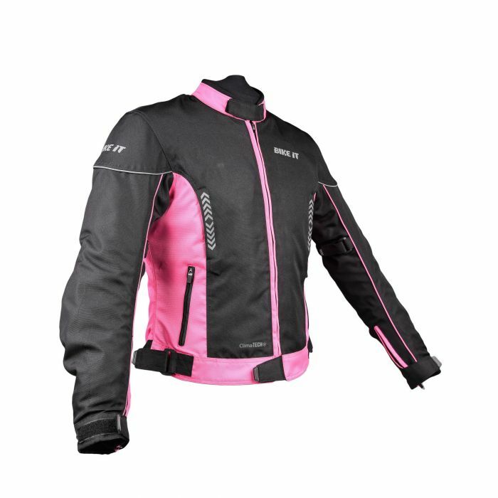 Bike It Insignia Textile Ladies Waterproof CEAA Motorcycle Motorbike Jacket Pink
