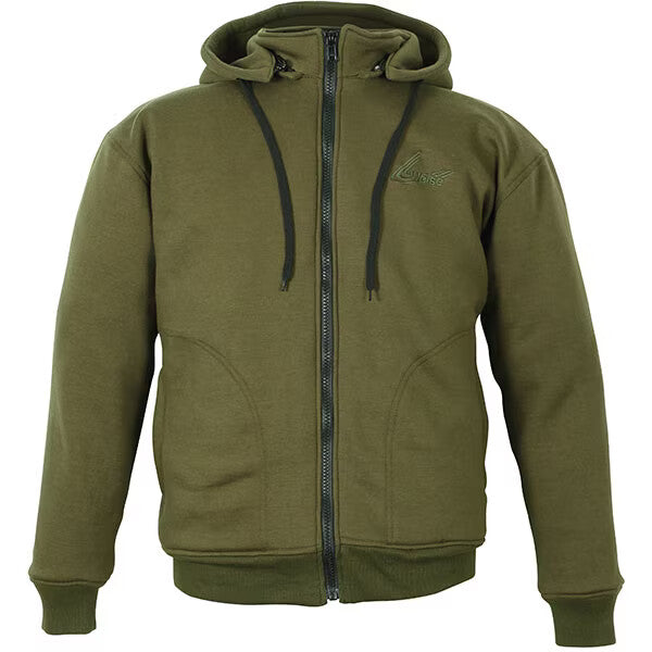 Weise Stealth CE AA Armoured Zip Front Motorcycle Motorbike Hoodie - Olive Green