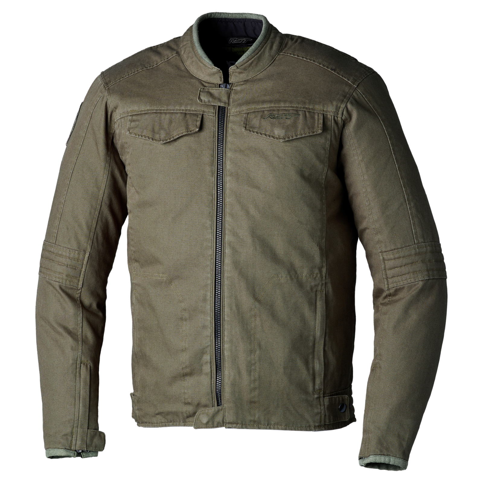 RST IOM TT Crosby 2 Classic Canvas CE Motorcycle Motorbike Textile Jacket Olive