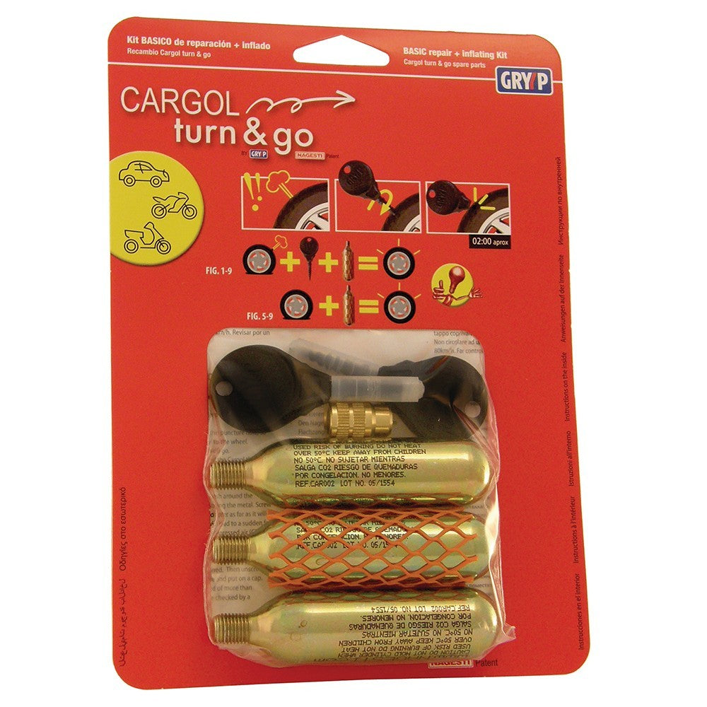 GRYPP  Cargol Turn & Go Repair Kit 3 Emergency Motorbike Tyre Repair Kit