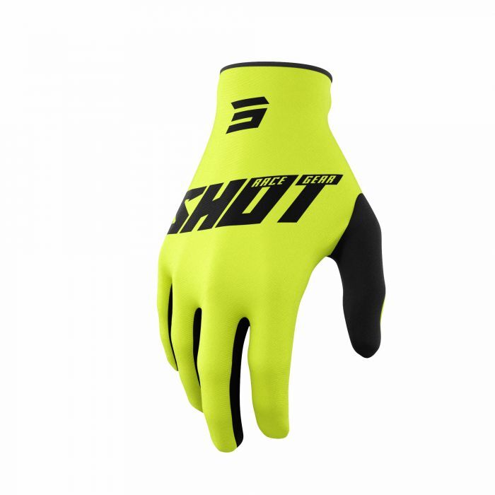 Shot Raw Gloves Burst Neon Yellow Adult MX Motocross Off Road Enduro Gloves
