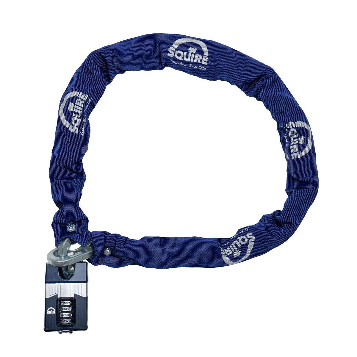 Squire Gold Motorcycle Bicycle Warrior 1.2M, 10mm Chain 65mm Combination Padlock