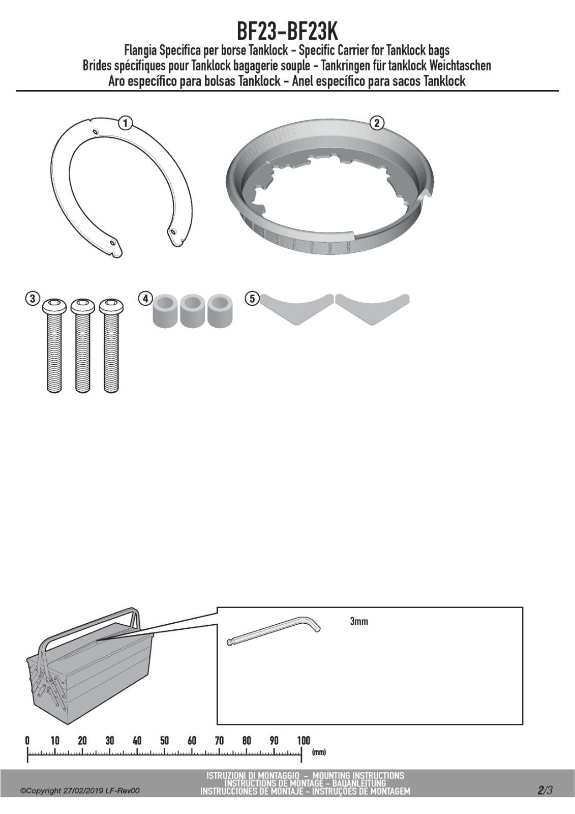 Givi BF23 Kappa BF23K Tanklock Tank Bag Flange Kit Yamaha Tracer 9 MT-09 Tracer