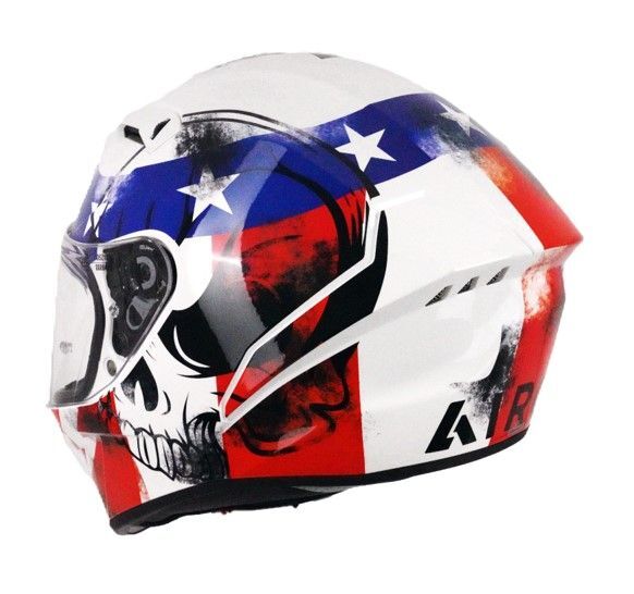 Airoh Connor ECE2206 Full Face Motorcycle Motorbike Helmet White Nation Gloss