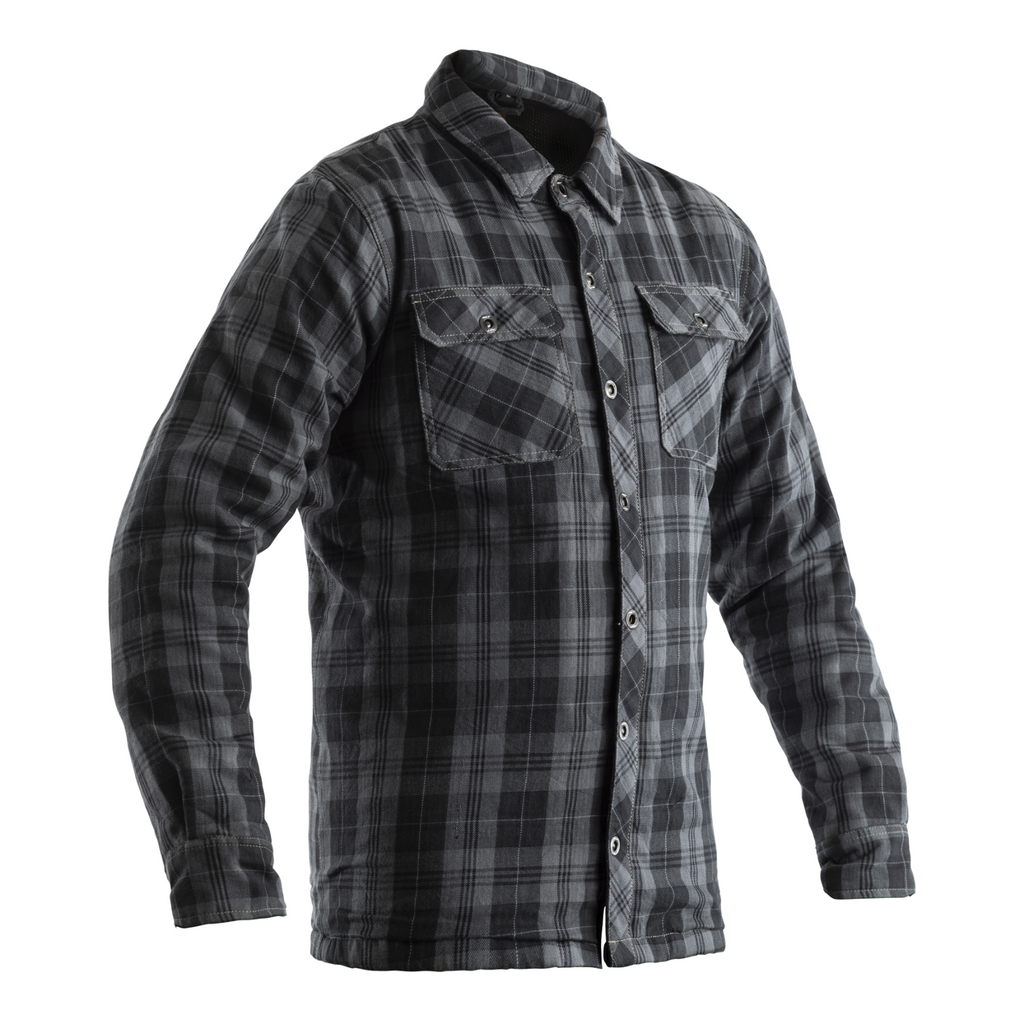 RST Lumberjack CE Aramid Armoured Motorcycle Motorbike Textile Shirt Grey Check