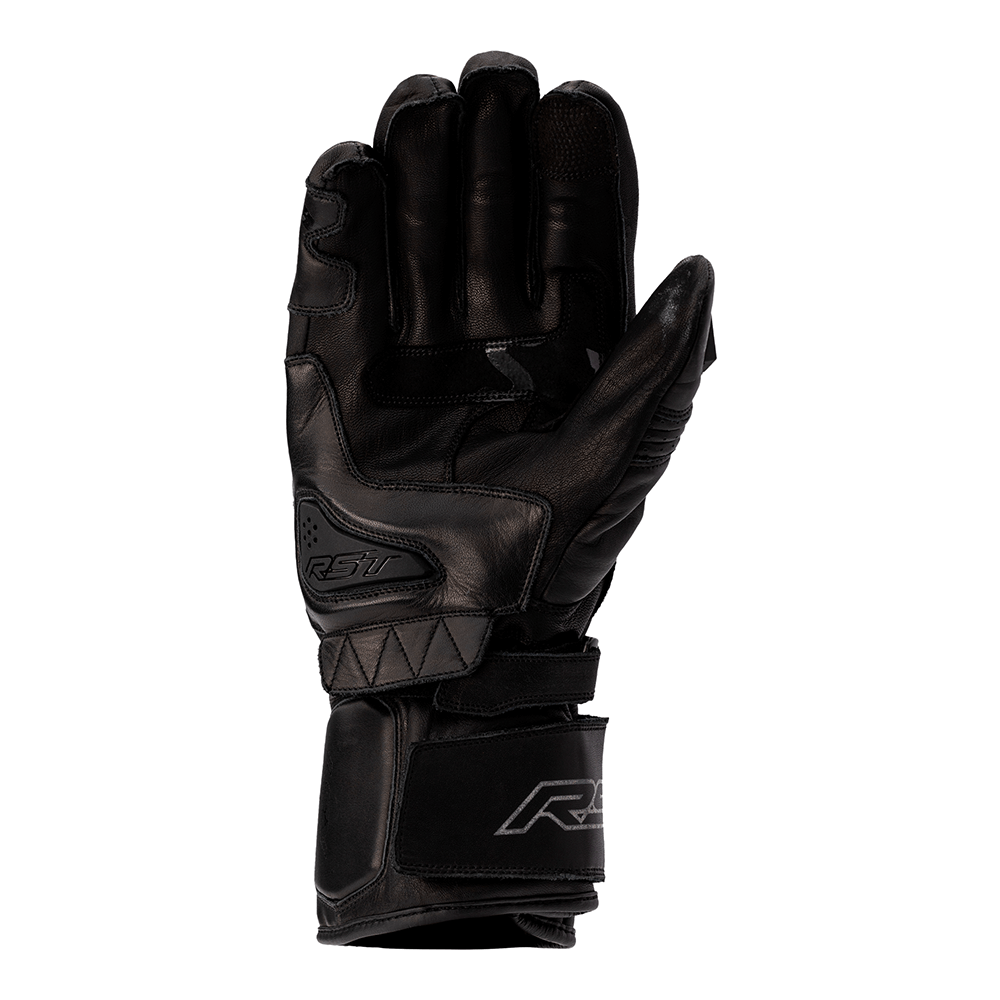 RST S-1 CE Approved Leather Sports Motorcycle Motorbike Gloves - Black Black