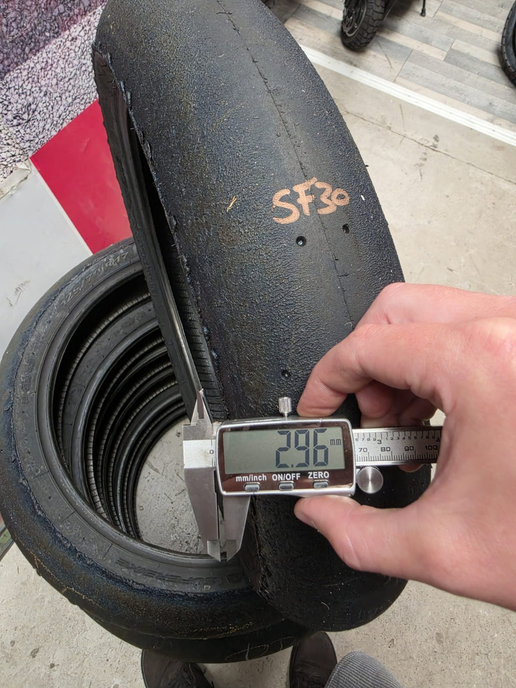 Pirelli Diablo Superbike SC1 125/70-17 Used BSB Scrub Motorcycle Tyre - SF30