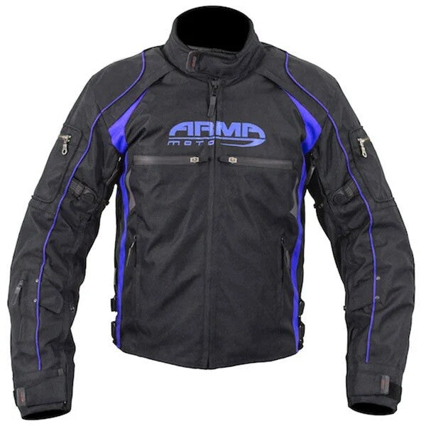 ARMR Moto Ukon Urban Motorcycle Motorbike Waterproof Textile Jacket Black Blue