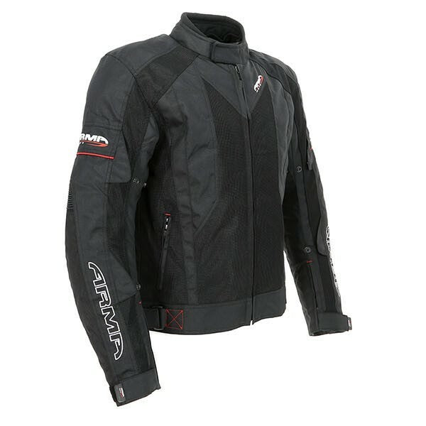 ARMR Moto Azai 2 Textile Waterproof Mesh Motorcycle Motorbike Jacket - Black