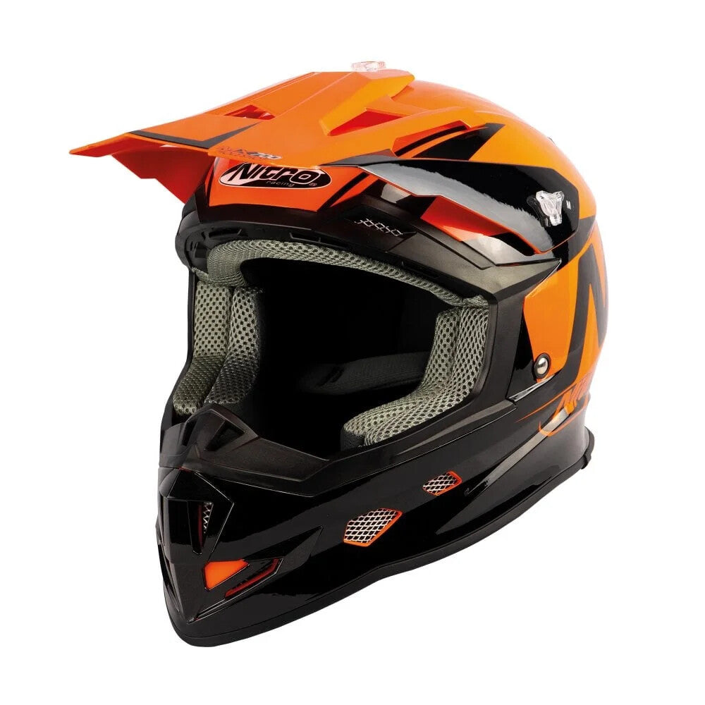 Nitro MX700 Podium MX Motocross Enduro Motorcycle Helmet Holeshot Black Orange
