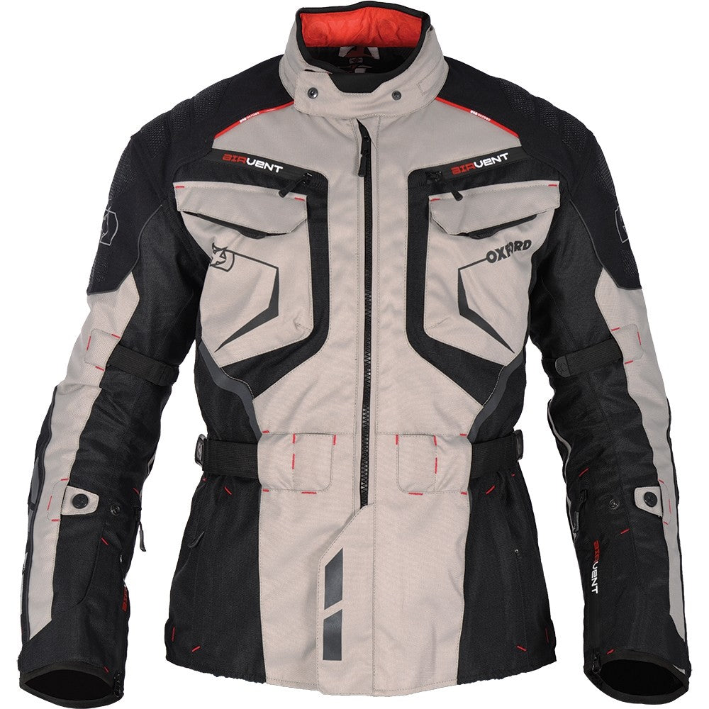 Oxford Ankara Long Waterproof Textile Motorcycle Motorbike Jacket Grey Black