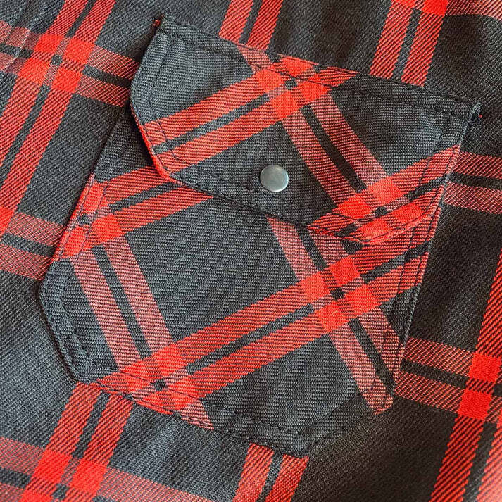 Duchinni Redwood Kids CE Armoured Motorcycle Motorbike Textile Shirt Red Check