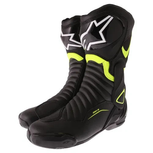 Alpinestars SMX-6 V2 Men‘s Motorcycle Motorbike Track Race Boots Black Yellow Fl