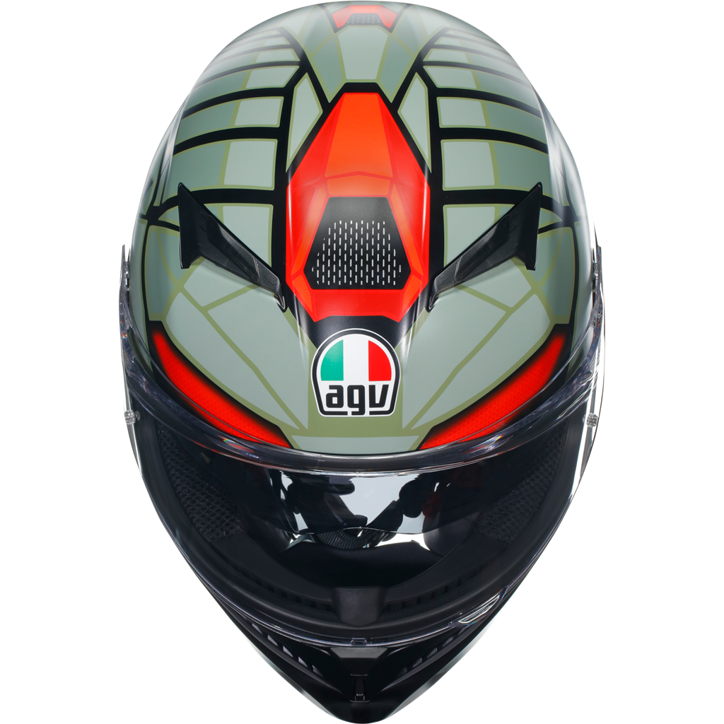 AGV K3 Decept Matt Black Green Red ECE2206 Full Face Motorcycle Motorbike Helmet