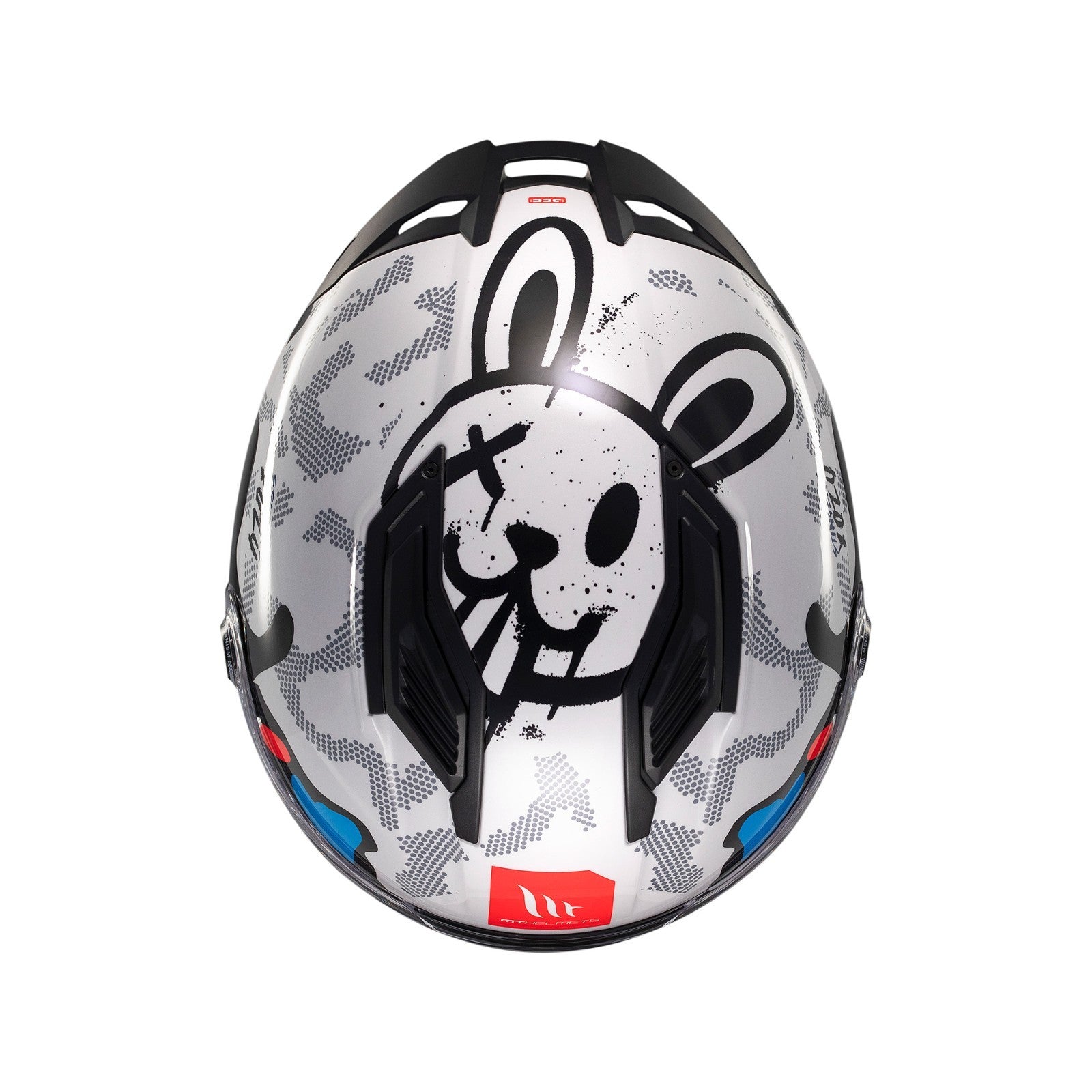 MT Stinger 2 Yozu Full Face White Red Blue ECE2206  Motorcycle Motorbike Helmet