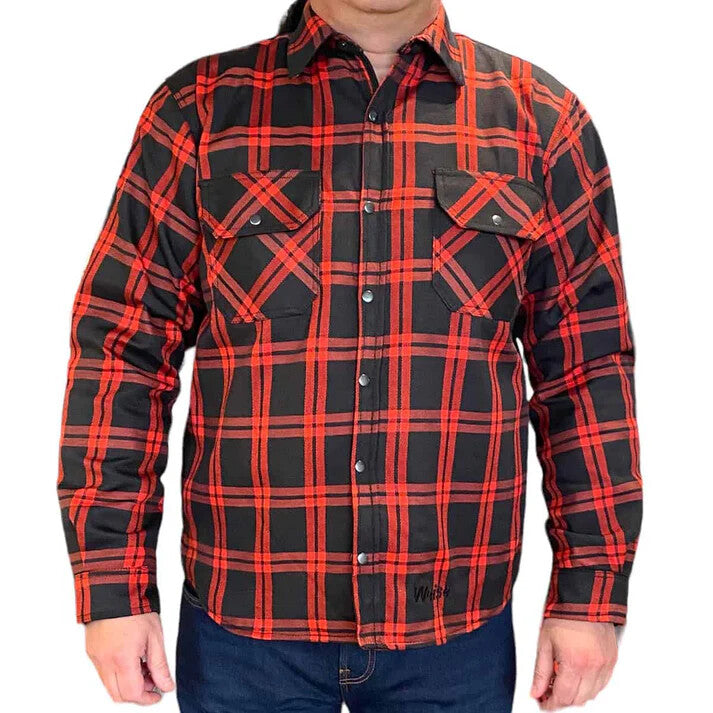 Duchinni Redwood Kids CE Armoured Motorcycle Motorbike Textile Shirt Red Check