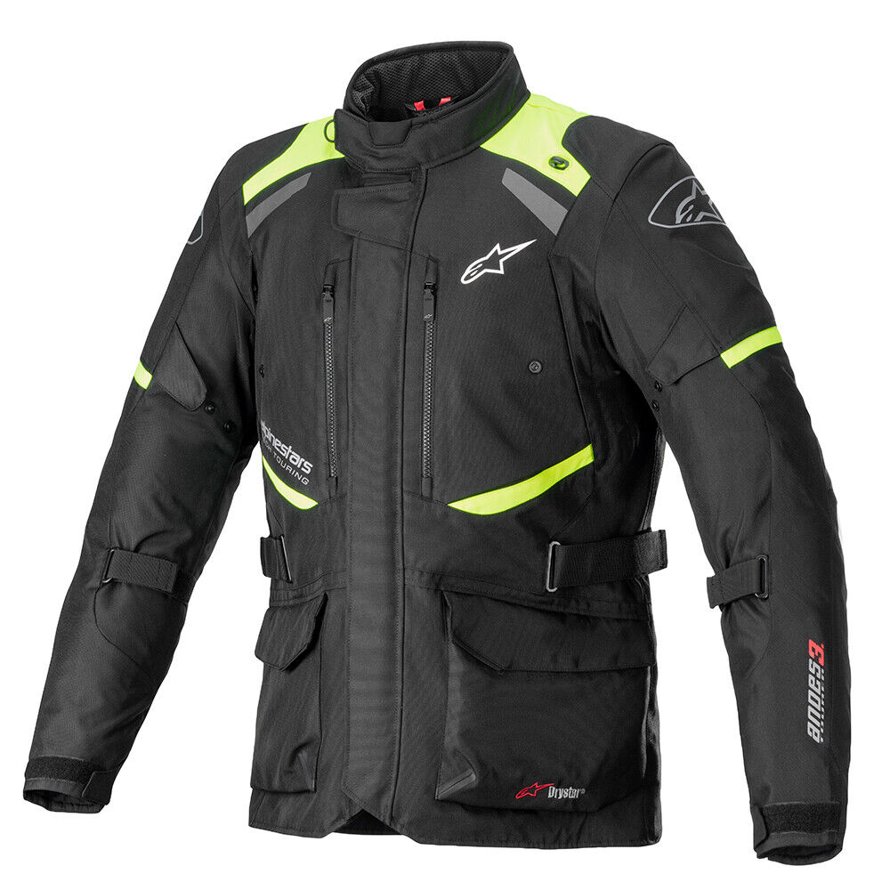 Alpinestars Andes V3 Drystar Waterproof Motorcycle Motorbike Jacket Black Fluo