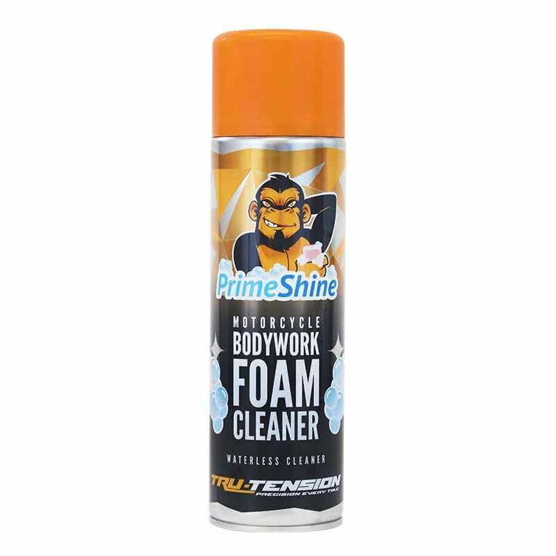 Tru Tension Primeshine Motorcycle Motorbike Waterles Bodywork Foam Cleaner 500ml