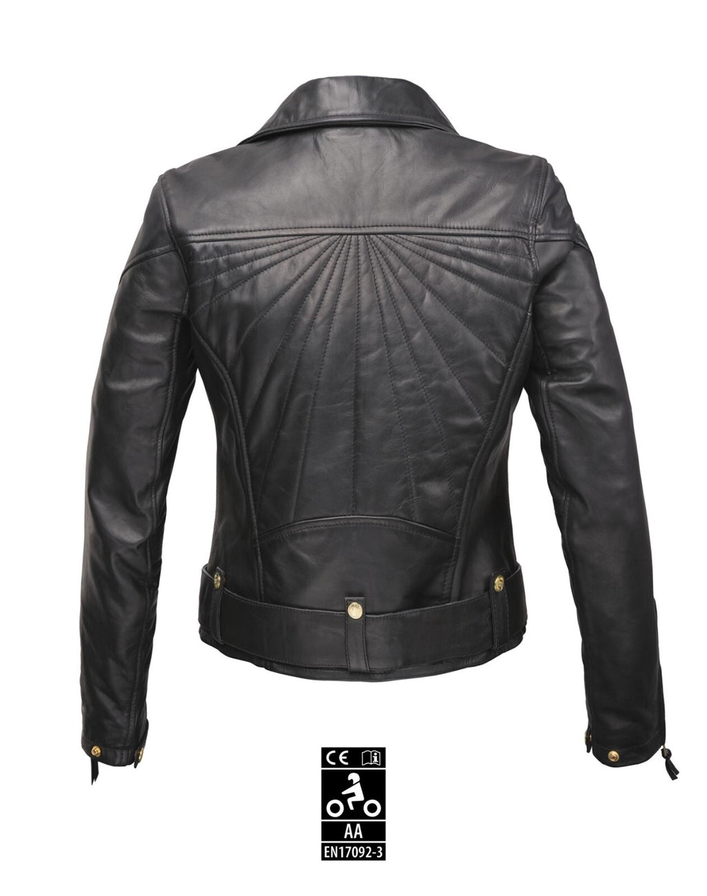 Eudoxie Women's Leather Motorcycle Jacket Amy Black - CE AA