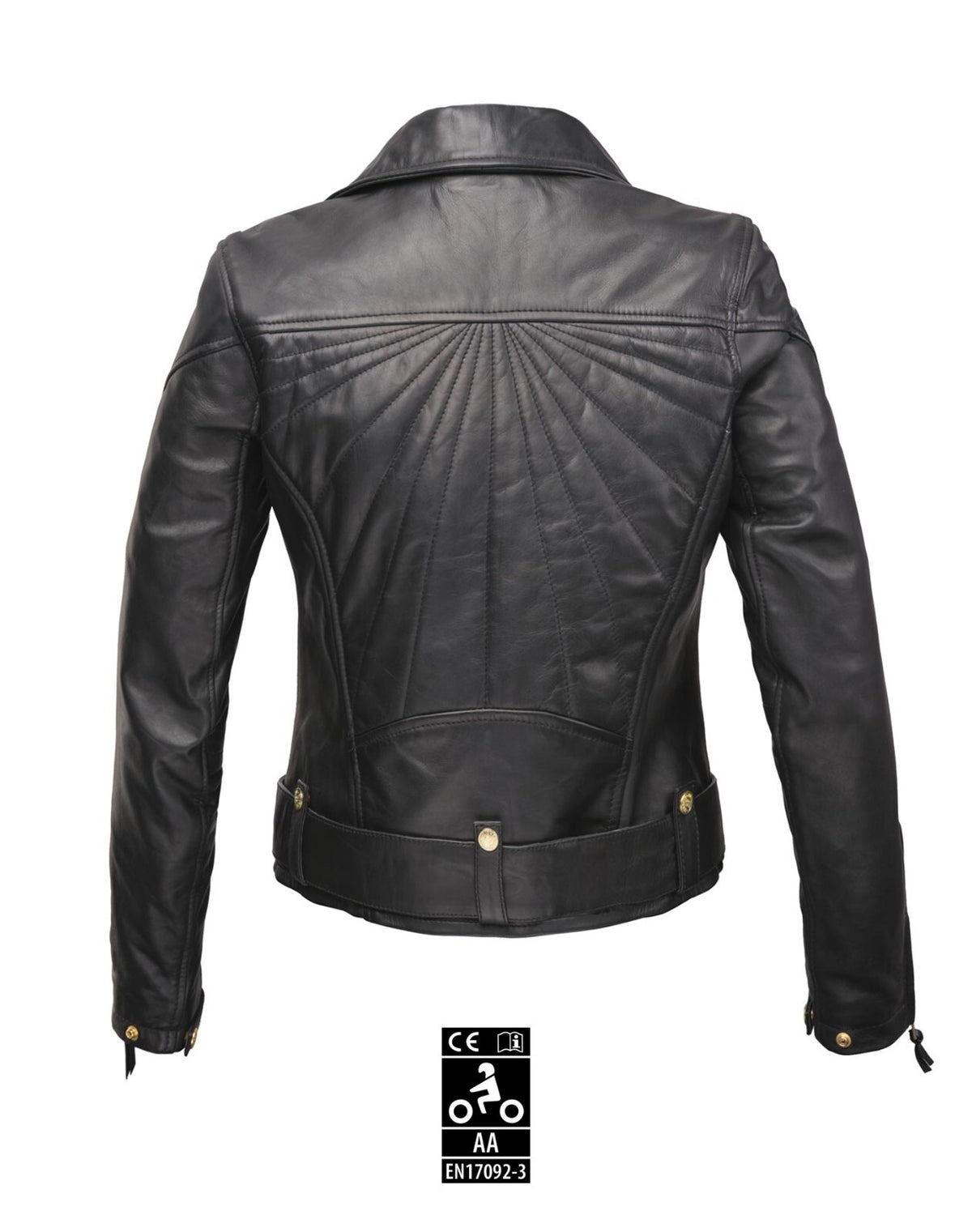 Eudoxie Women's Leather Motorcycle Jacket Amy Black - CE AA