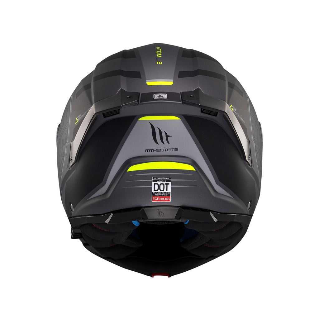 MT Helmets Atom 2 Destiny Matt Black Fluo Flip Motorcycle Motorbike Helmet