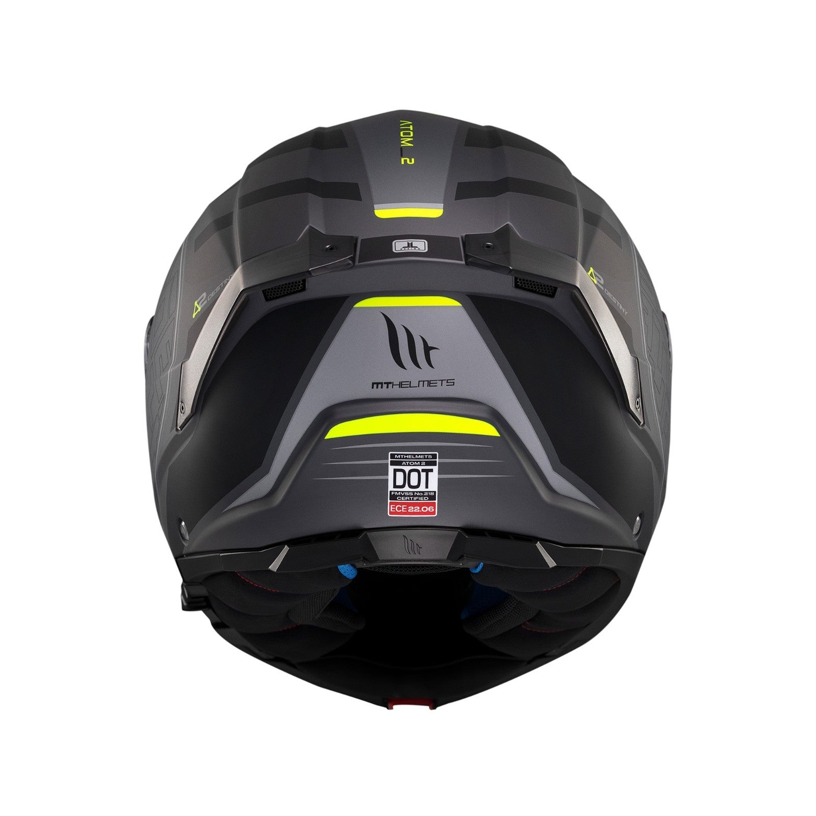 MT Helmets Atom 2 Destiny Matt Black Fluo Flip Motorcycle Motorbike Helmet