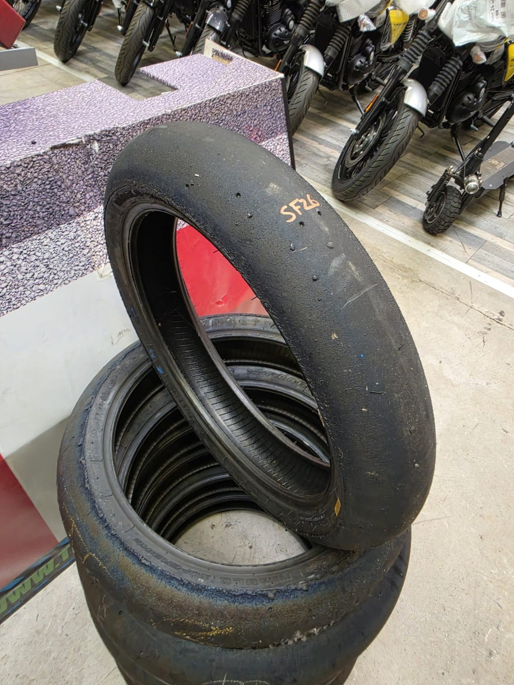 Pirelli Diablo Superbike SC1 125/70-17 Used BSB Scrub Motorcycle Tyres- Year 24