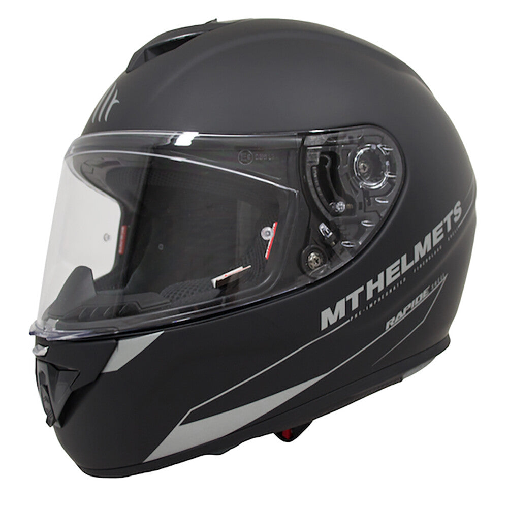 MT Rapide Fiberglass Motorcycle Motorbike Plain Matt Black - Free Pinlock