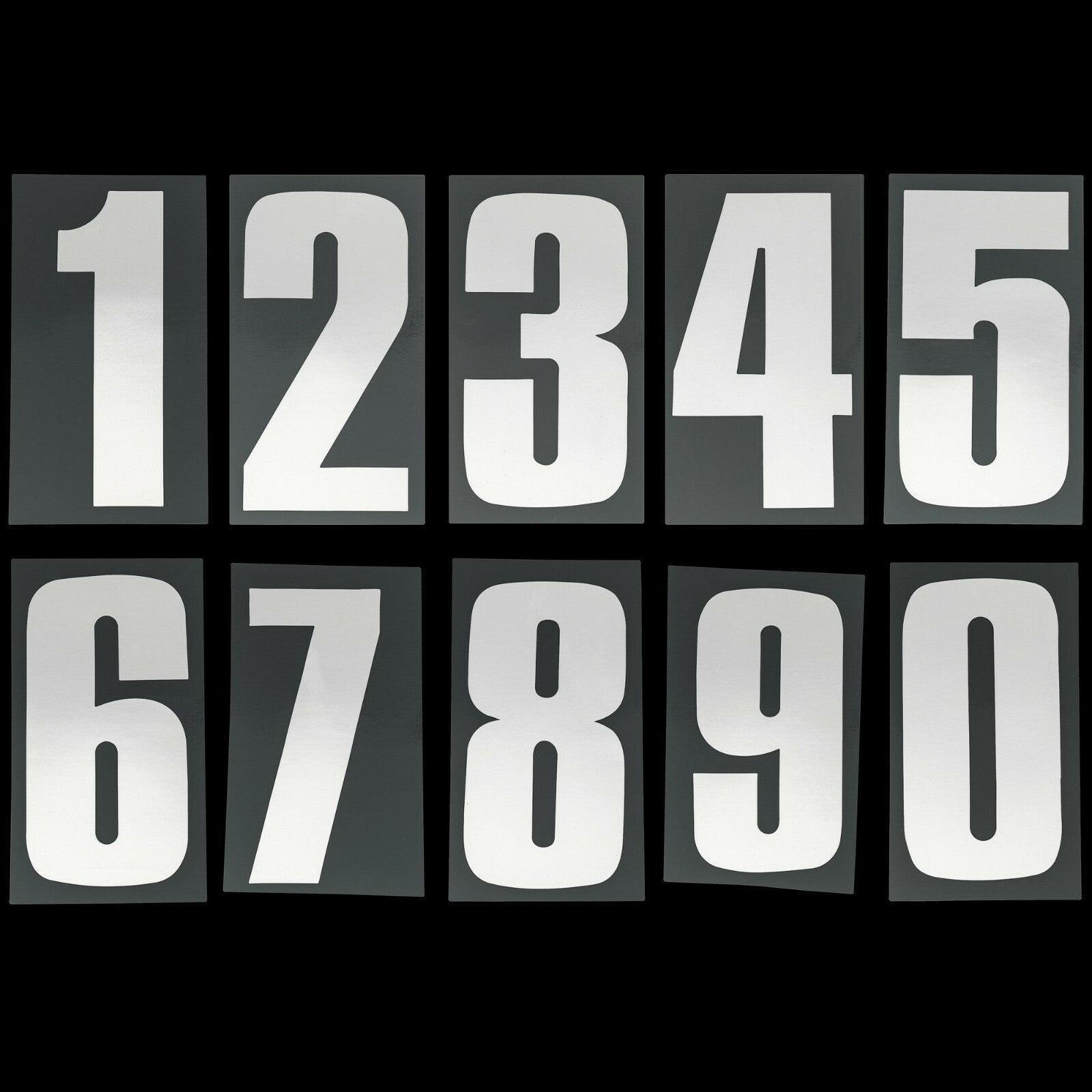 Bike It 6 Inch Motorcycle Motorbike Race Numbers - White - 10 Pack