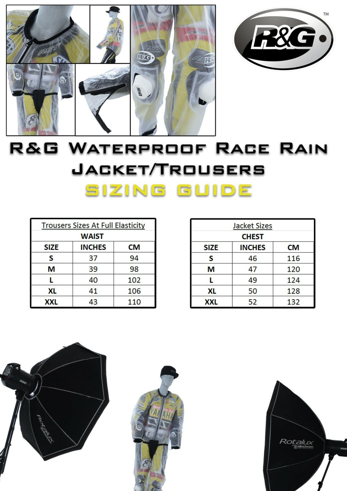 R&G Waterproof Rain Over Jacket Ideal for Motorcycle Motorbike Leathers